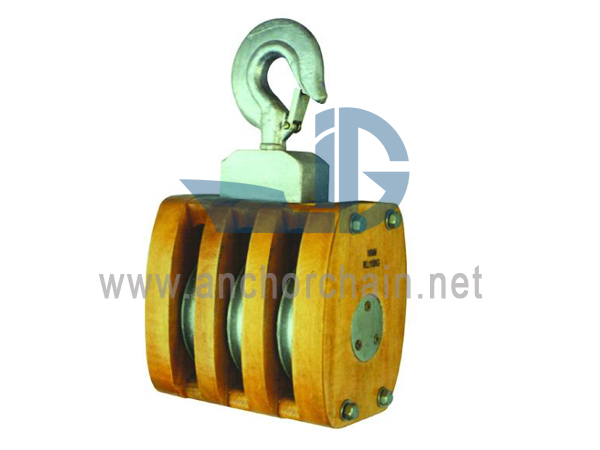 JIS F3426 Ships Inernal-bound wooden block Triple with Hook